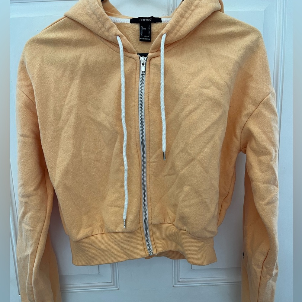 Cropped Zip Up Hoodie